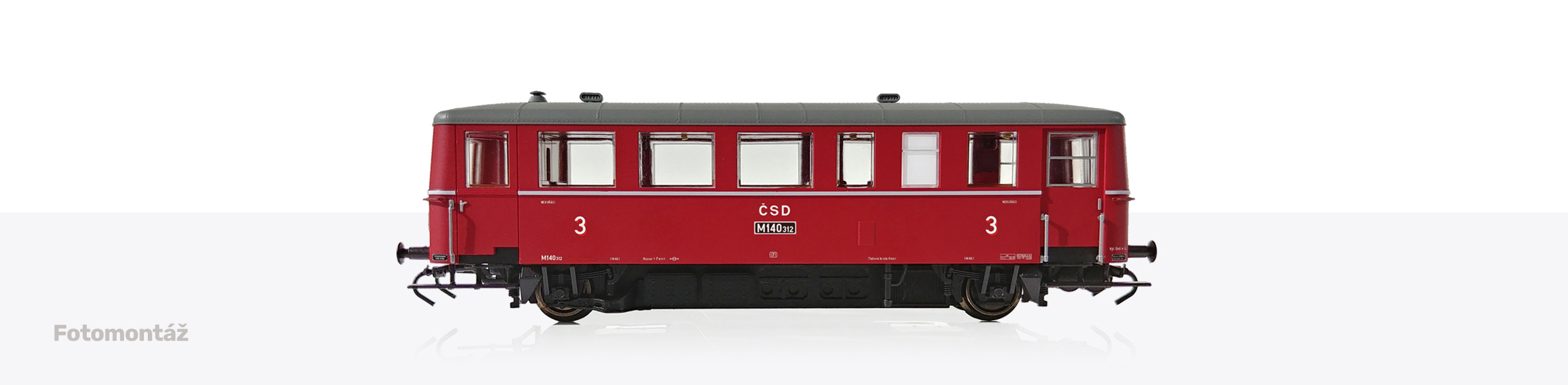 Bočný pohľad na motorák Manka M140.312 ČSD TT od firmy Kolmar