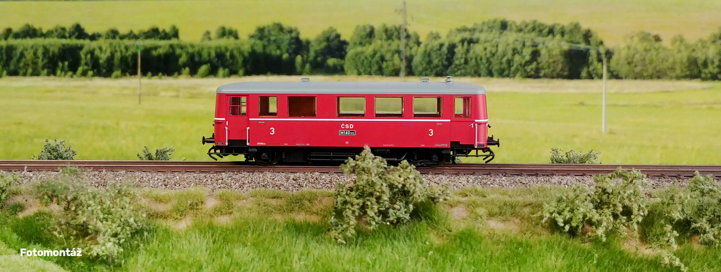 Bočný pohľad na motorák Manka M140.312 ČSD TT od firmy Kolmar