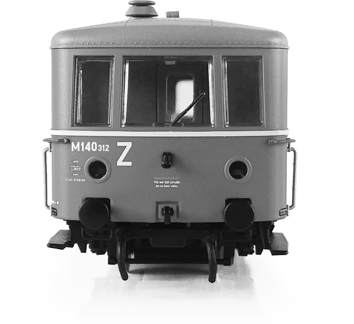 Čelný pohľad č.2 na motorák Manka M140.312 ČSD TT od firmy Kolmar